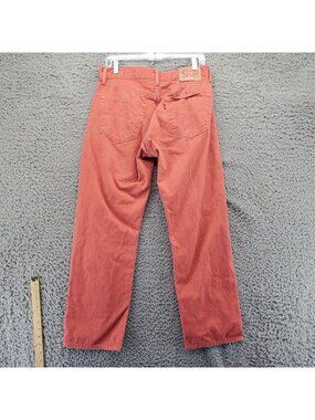 Levis Jeans Mens 34x30 Red 501 Original Riveted Straight Fit Button-Fly Denim